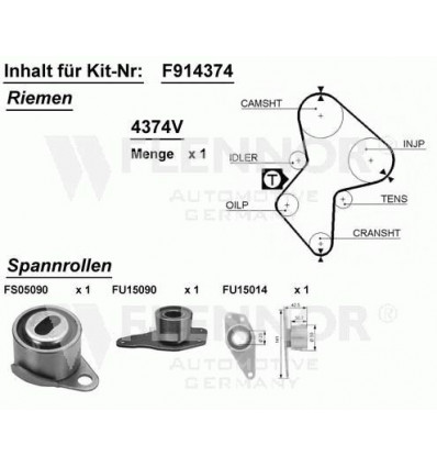 Kit distribution pour renault megane 1.9 D/ DTI/ DT