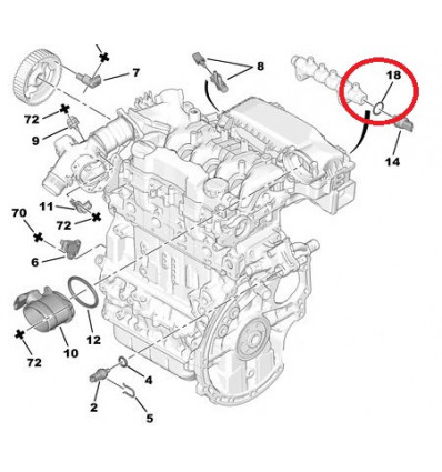 Tuyau d'Admission d'Air Berlingo C2 C3 Peugeot 1007 206 207 1.6