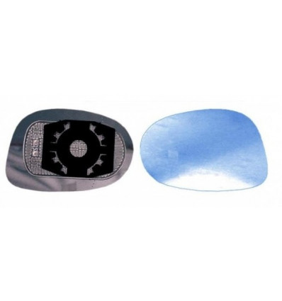 Verre de rétroviseur - Glace de rétroviseur bleu droit avec support dégivrant pour Fiat Croma 1106G02