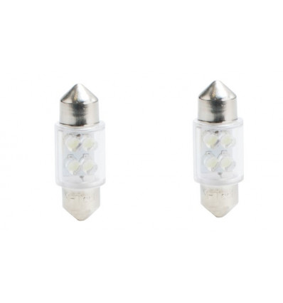 Ampoule feu diurne - 2 Ampoules LED C5W 31mm blanche 12V L022W