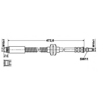 Flexibles de frein - Flexible de frein avant pour Citroën Evasion Jumpy Peugeot 806 Expert 19025702