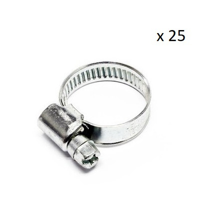 Boite de 25 Colliers de serrage durite diametre 20-32 Outillage