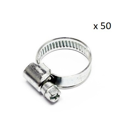 Collier de serrage - Boite de 50 Colliers de serrage durite diamètre 10-16 CO910016 *50