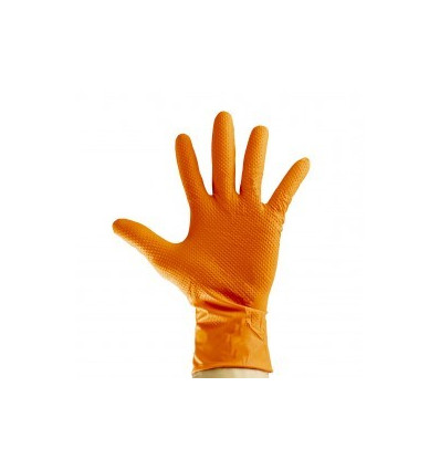 Gants de travail orange en nitrile taille M x 100 Gants