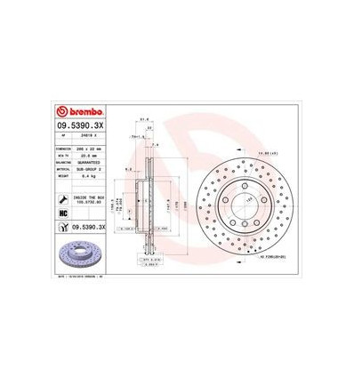 Jeu de 2 disques de frein Brembo Disques de frein