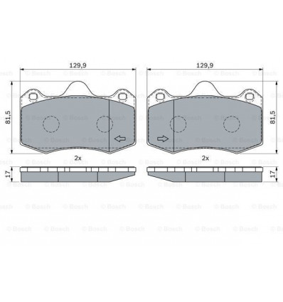 Plaquettes de frein - Jeu de 4 plaquettes de frein pour Renault Seat Volkswagen 0986424399