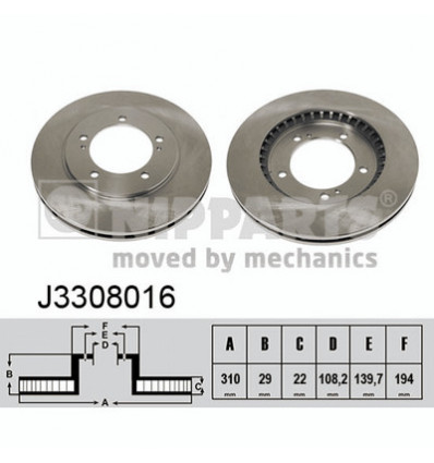 Disques de frein - Jeu de disques de frein avant Suzuki Grand Vitara J3308016