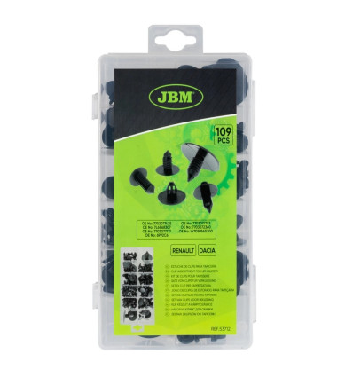 KIT DE 109 CLIPS POUR TAPISSERIE RENAULT DACIA