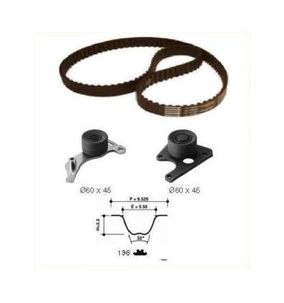 Pompe à eau - Kit de Distribution avec Pompe à eau pour Peugeot 205 309 405 Citroën Zx Bx Diesel et Turbo 5550116+PA10531