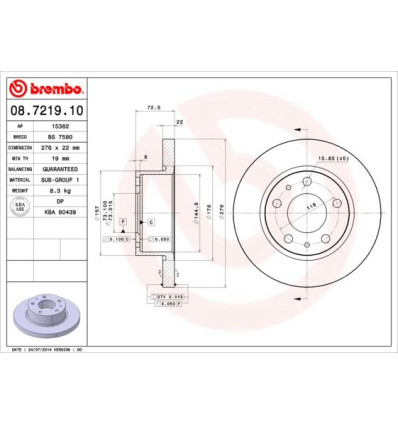 Freins à disque - Jeu de disques de frein pour Iveco Daily 08.7219.10