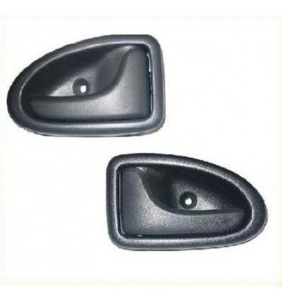 Poignée de porte - Pack de 2 poignées de porte noires pour Renault Clio 2 Mégane Scénic Trafic BF-92001+92002