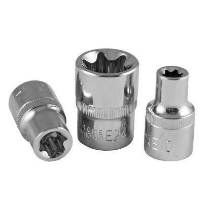 Douille à embout torx - Douille 6 pans Torx 1/2" petit e20, chrome 13273
