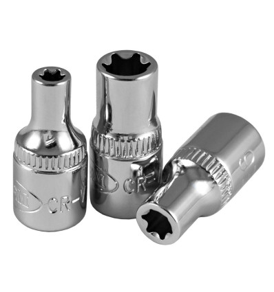 Douille à embout torx - Douille 6 pans Torx 1/4" 6 pans Torx douille e7 chrome 13366