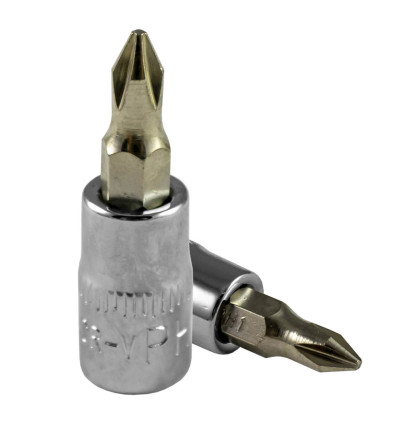 Embout de tournevis - Tête pour manche tournevis phillips 0, chrome 13368