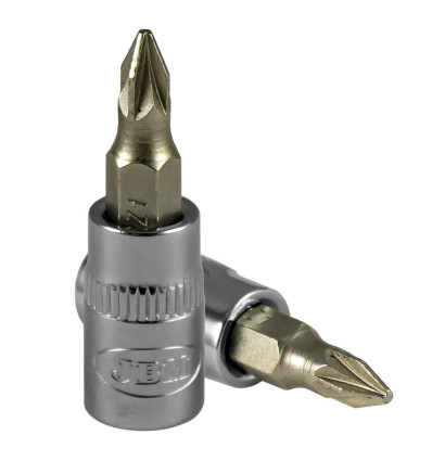 Embout de tournevis - Tête pour manche tournevis double ph 2, chrome 13373