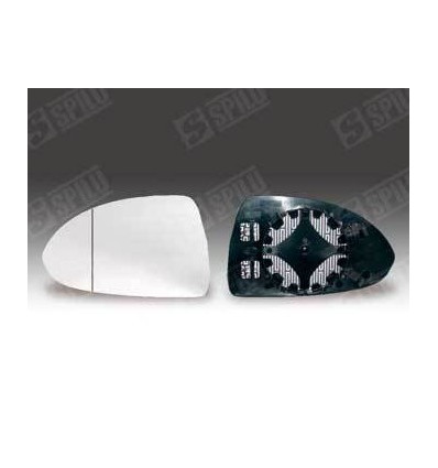 Verre de rétroviseur - Glace de rétroviseur gauche avec support dégivrant pour Opel Corsa D 14107