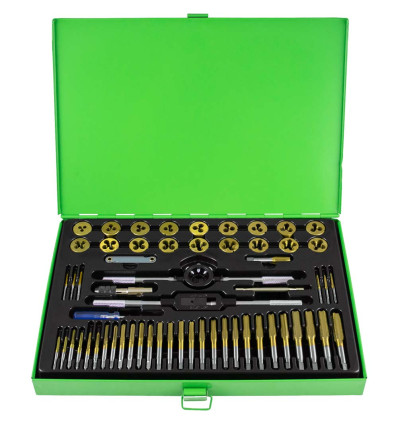 Mallettes outils - Coffret tarauds et filieres de 58 pièces recouvertes de titane 50792