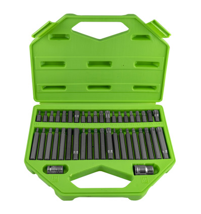 Douille à embout torx - Coffret 42 embouts de vissage inviolable 6 pans Torx 12 et 6 pans 50985