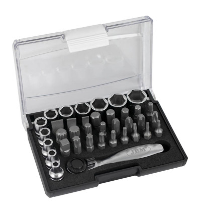 Coffret à douilles - Coffret de 37 pièces avec cliquet mini de 1/4" 52198