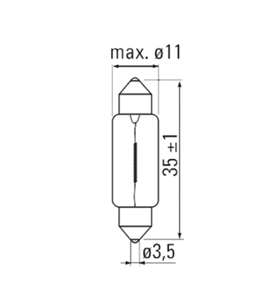 Outillage - Lamp obn 12v 5w sv8,3 11x31 52371