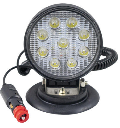 Outillage - Projecteur de travail, rond, lumière concentré, base magnetique 52569
