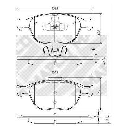 Jeu de Plaquettes de frein avant Ford C Max - Focus - Kuga - Mazda 3 Ford