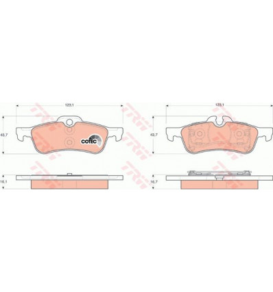 Plaquettes de frein - Plaquette de frein arrière pour Mini Cooper gdb1561