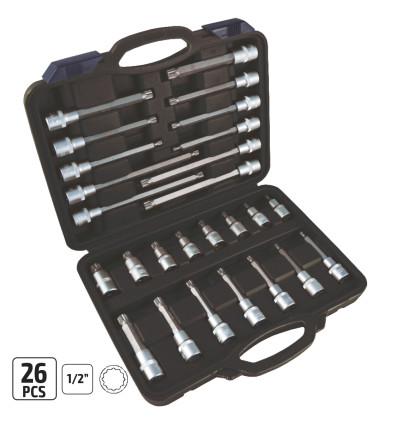 Coffret à douilles - Coffret embouts 12 pans 26 pièces 13719