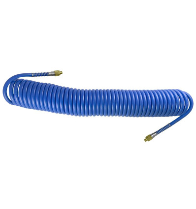 Outils pneumatiques - Tuyau spiral pneumatique 10 mm - 15 m - connecteur 1/4" 53632