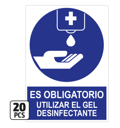 Outillage - Kit d’affiches « il est obligatoire d’utiliser un gel désinfectant », 20 pièces 14817