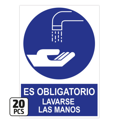 Outillage - Kit d’affiches « il est obligatoire de se laver les mains », 20 pièces 14819