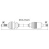 Cardan - Cardan de transmission avant gauche NTY NPW-CT-025 pour Citroën Ds Fiat Peugeot NPW-CT-025