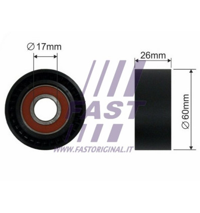 Poulies - Poulie-tendeur courroie trapézoïdale à nervures compatible pour Citroën Peugeot Fiat Lancia Suzuki FT44535