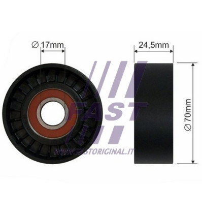 Poulies - Poulie-tendeur courroie trapézoïdale à nervures compatible pour Peugeot Ford Fiat Volvo Citroën Lancia FT44570