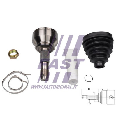 Joint homocinétique de transmission - Jeu de joints arbre de transmission compatible pour Opel Fiat Peugeot Citroën FT25080K