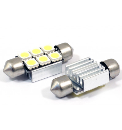 Ampoule instrument - 2 Ampoules Navettes à led effet Xénon c5w 37mm c5w 37mm