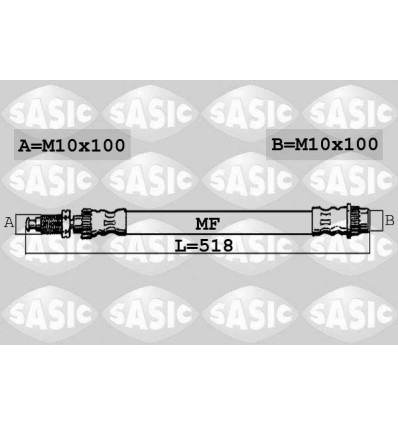 Flexibles de frein - Flexible de frein avant droit Sasic 6600009 pour Citroën Fiat Lancia Peugeot 6600009