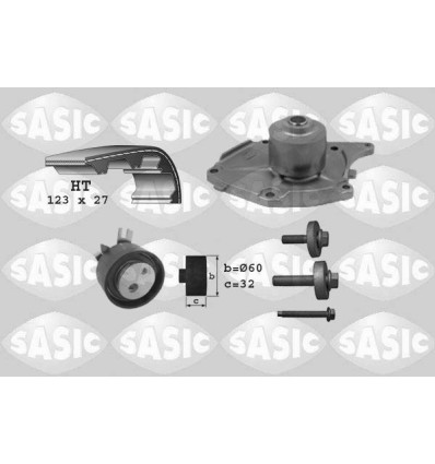 Distribution - Kit distribution avec pompe a eau Sasic 3904022 pour Dacia Nissan Renault 3904022