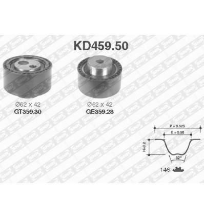 Distribution - Kit de distribution pour Citroën C5 C8 Peugeot 407 607 807 2.2 Hdi Ulysse JTD KD459.50