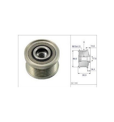 Poulie debrayable alternateur Bmw serie 1, 3, 5, 6, 7, Z4 Alternateur + Régulateur