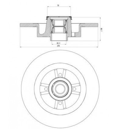 Disques de frein - Disques arrières avec roulement Mégane2 pour Renault Scénic 2 270mm 104 74 5829