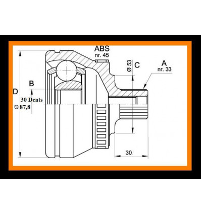Tete De CARDAN+Souflet AUDI 80 B3 B4 1.6 1.8 2.0 1.9Tdi