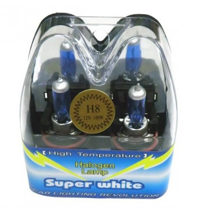 2 Ampoules H8 Blanc 12v 100w