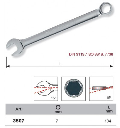 Clé de 7 plate polie 3507 Kraftwer