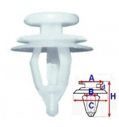 Clip téton de panneau de porte Avant et de panneau de porte Arrière - réf  7703074070