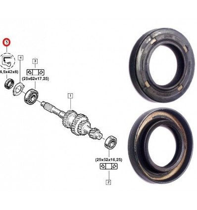 Joint Spy de boite a vitesse Renault Nissan 24,5x42x6