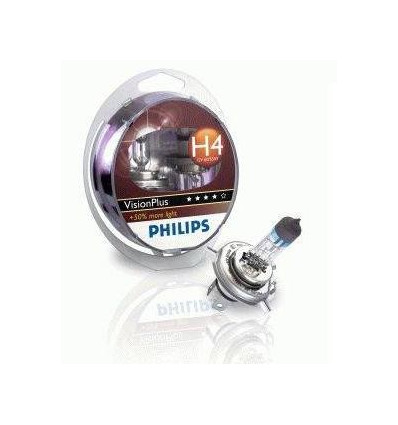 coffret 2 Ampoules H4 Philips VisionPlus 