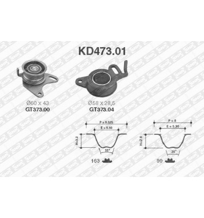 Distribution - Kit Distribution Mitsubishi L200 Pajero pour Hyundai Galloper 2.5 D TD KD473.01