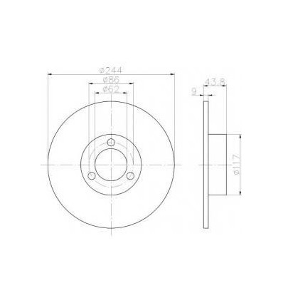 Disques de frein - Disques de frein avant pour Citroën C15 Visa Peugeot 104 C1101P