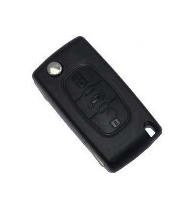 Coque de cle Citroen C4 Peugeot 207 307 407 (Bouton coffre + Emplacement de pile)